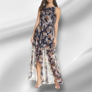 ALI & JAY Navy Floral High Low Dress